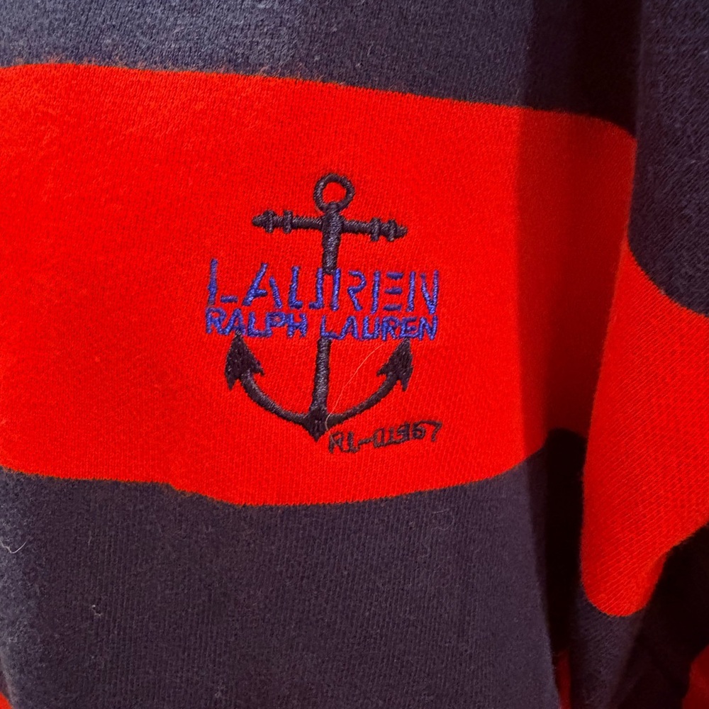 Ralph Lauren Red and Navy Anchor Sweater - Picture 2 of 3